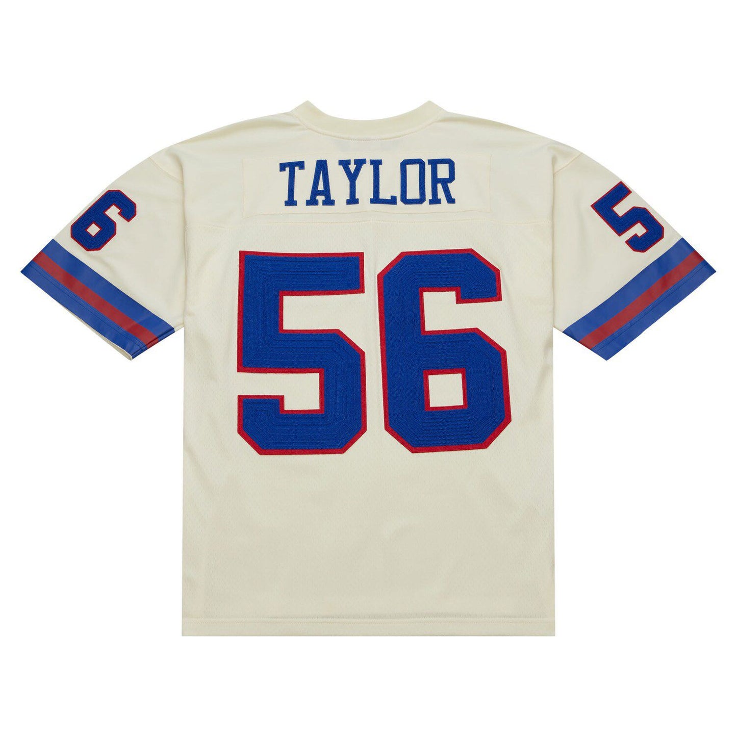 Men's Mitchell & Ness Lawrence Taylor Cream New York Giants Chainstitch Legacy Jersey