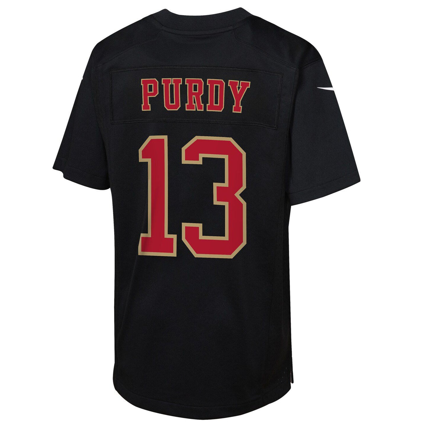 Youth Nike Brock Purdy Black San Francisco 49ers Super Bowl LVIII Patch Carbon Fashion Game Jersey