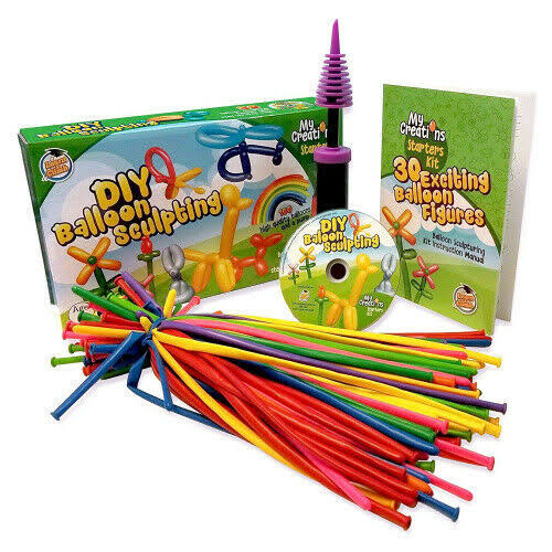 Learn & Climb DIY balloon Animal Kit for beginners. Twisting & Modeling balloon Kit 30 + Sculptures,100 Balloons for balloon animals