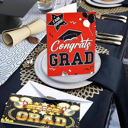 32 Graduation Cards Bulk, Assorted Grad Gift Cards with Envelopes, Matching Stickers and Box - 5 x 7inch Blank Graduation Greeting Cards 2024 Pack